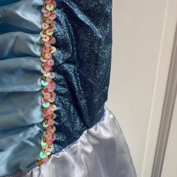 Disney Cinderella Girls Size 4 - 6 Sparkling Blue Costume Princess Dress Up - Picture 3 of 9